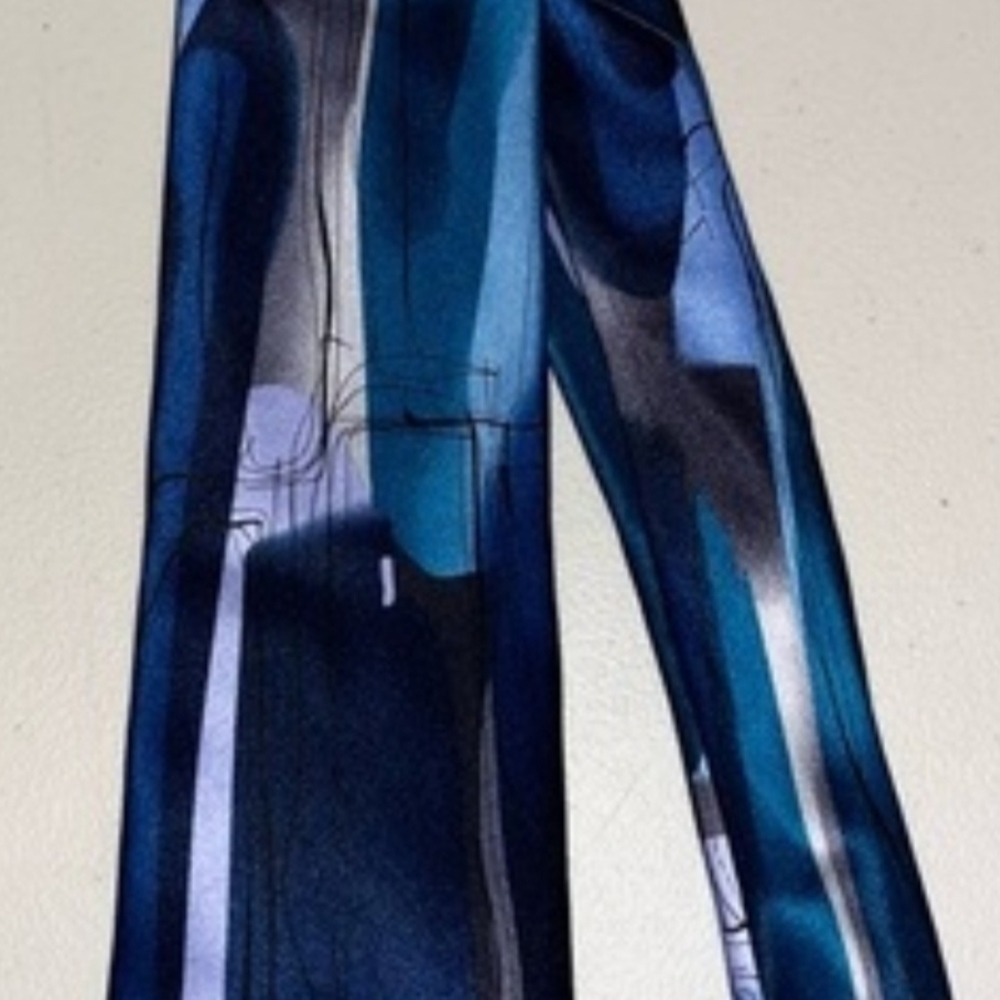 J. Garcia Blue, Teal, Grey and Black Tie 100% Silk